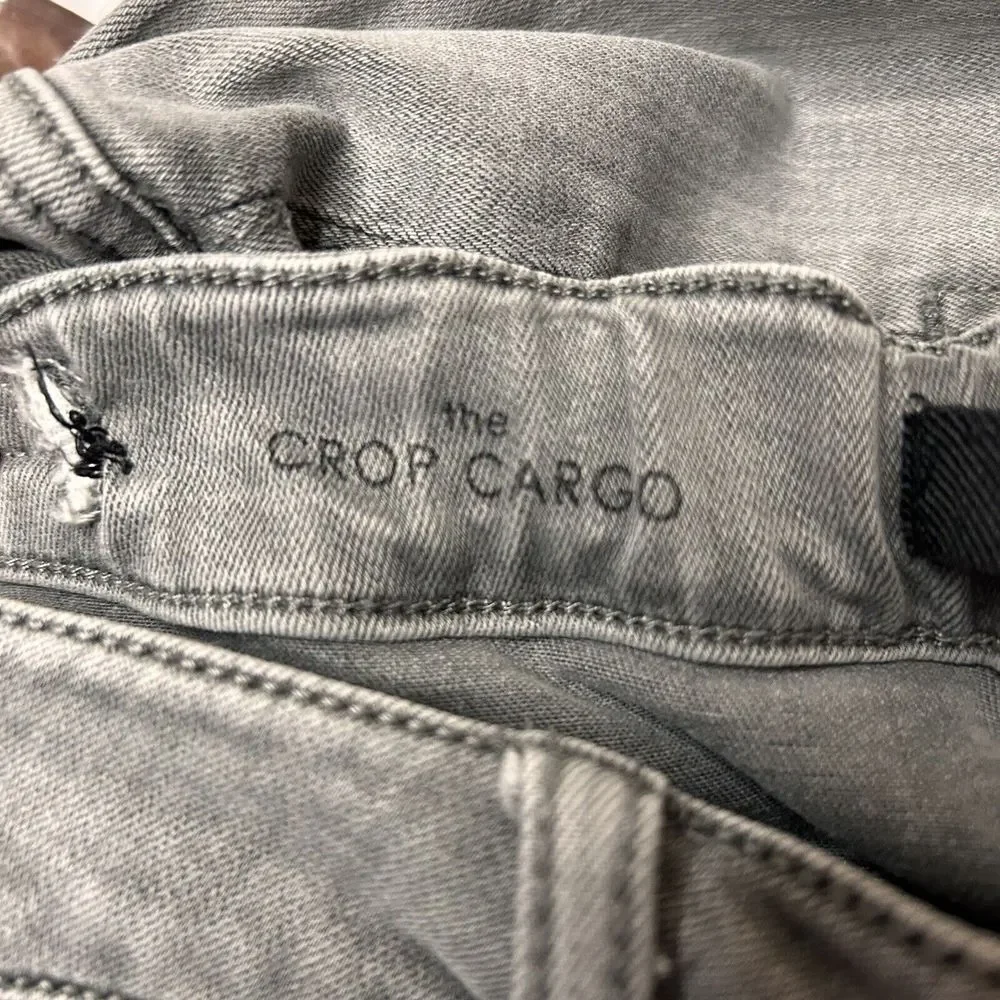 Liverpool Jeans Womens 16/33 Gray Wash Crop Cargo‎ Stretch Mid Rise Zip Ankle